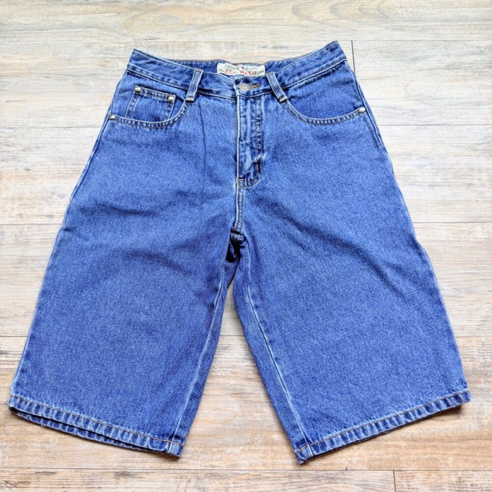 Vintage Y2K FIRHINE Jeans Eco-Wash Denim Jorts Shorts 25 Waist Baggy Skater
